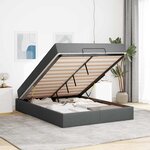 vidaXL Cadre de lit avec stockage Gris foncé 160 x 200 cm tissu