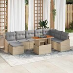 vidaXL Ensemble de salle à manger pour jardin 9 Pièces Beige et gris
