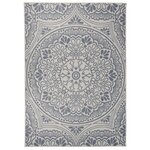 vidaXL Tapis à tissage plat d'extérieur 140x200 cm Motif bleu