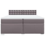 vidaXL Sommier à lattes de lit avec matelas Gris 200x200 cm Similicuir
