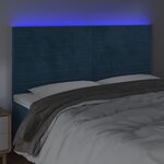 vidaXL Tête de lit à LED Bleu foncé 160x5x118/128 cm Velours