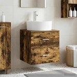 vidaXL Vanité de lavabo mural Chêne fumé 49 5 x 44 5 x 65 cm
