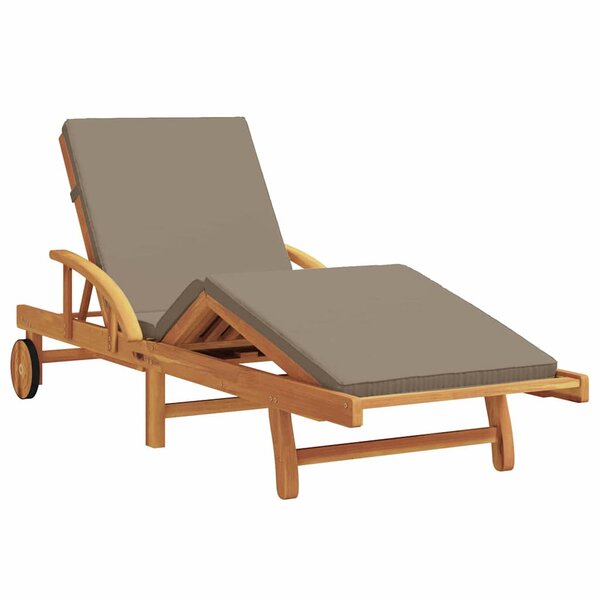 vidaXL Transat avec coussin Taupe 200 x 67 x 84cm Bois d'acacia massif