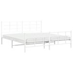 vidaXL Cadre de lit métal avec tête de lit/pied de lit blanc 183x213cm