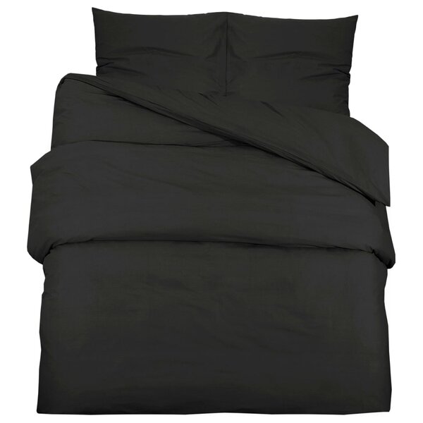 vidaXL Ensemble de housse de couette Noir 260x240 cm Coton