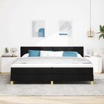 vidaXL Lit avec sommier avec matelas & LED Noir 200x200 cm Tissu