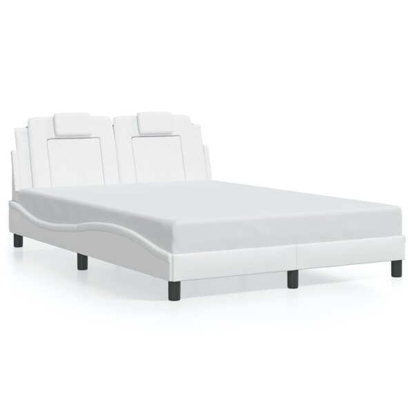 vidaXL Cadre de lit Viana sans matelas blanc 140x190 cm similicuir