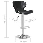 vidaXL Tabouret de bar Noir Similicuir