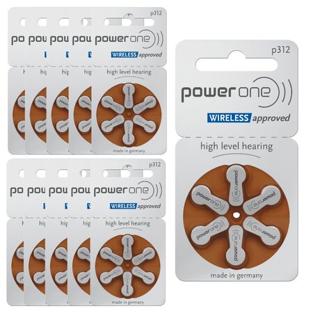 Powerone 312 : piles auditives sans mercure  10 plaquettes