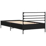 vidaXL Cadre de lit noir 90x200 cm bois d'ingénierie et métal