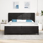 Lit à cadre avec matelas vidaXL Noir 200x200 cm Velours