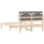 vidaXL Cadre de lit avec tête de lit rembourrée Gris clair