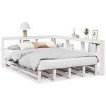vidaXL Lit bibliothèque sans matelas blanc 140x200 cm bois pin massif