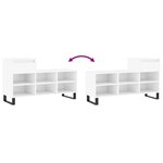 vidaXL Armoire à chaussure Blanc brillant 102x36x60 cm Bois ingénierie