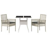 vidaXL Ensemble de salle à manger pour jardin 3 Pièces Gris Poly rotin