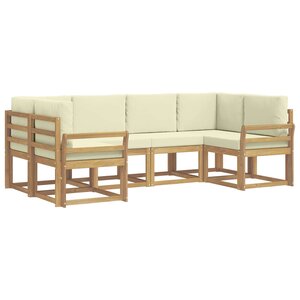 vidaXL Ensemble de canapés d'extérieur 6 Pièces Blanc et crème