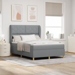 Lit Box Spring avec Matelas vidaXL Gris clair 140x190 cm en Tissu