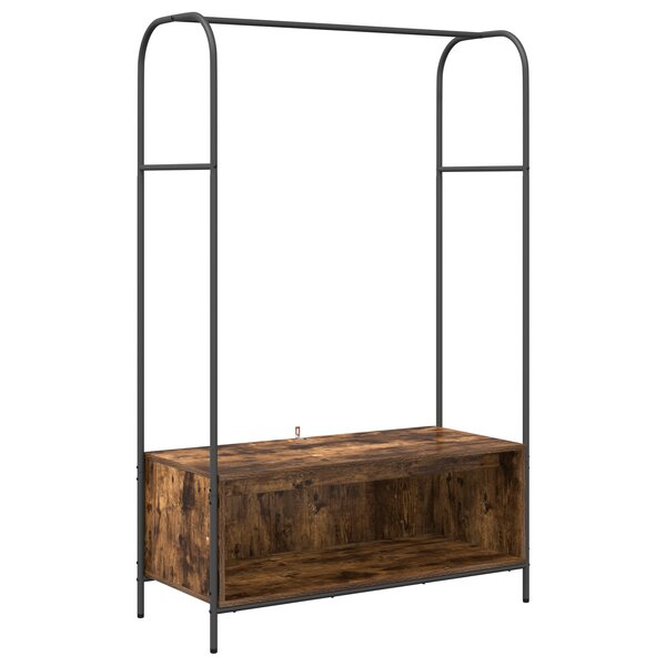 vidaXL Porte-vêtements avec étagères Chêne fumé 100x44x160 cm