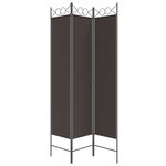 vidaXL Cloison de séparation 3 panneaux Marron 120x200 cm Tissu