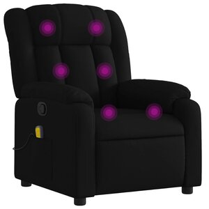 vidaXL Fauteuil inclinable de massage noir tissu