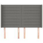 vidaXL Tête de lit avec oreilles Gris foncé 147x16x118/128 cm Tissu