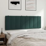 vidaXL Coussin de tête de lit vert foncé 140 cm velours