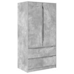 vidaXL Cabinet de salle de bain Gris béton 79 5 x 49 x 156 cm