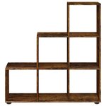 vidaXL Bibliothèque escalier Chêne fumé 107 cm Bois d'ingénierie