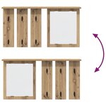 vidaXL Porte-manteau mural chêne artisanal 85 x 10 x 45 cm