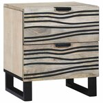 vidaXL Cabinet de chevet 2 Pièces Blanc et noir 40 x 33 x 46 cm
