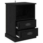 vidaXL Cabinet de chevet avec tiroir 2 Pièces Chêne noir 43 x 36 x 60 cm