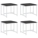 vidaXL Tabourets de jardin avec coussins 4Pièces blanc acier et textilène