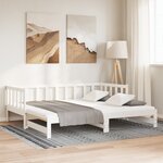 vidaXL Lit coulissant Blanc 2x(90x190) cm Bois de pin massif
