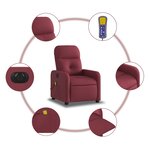 vidaXL Fauteuil de massage inclinable électrique Rouge bordeaux Tissu