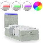 vidaXL Cadre de lit ottoman et matelas gris clair 90x190 cm velours