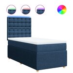 vidaXL Sommier à lattes de lit avec matelas Bleu 80x200 cm Tissu