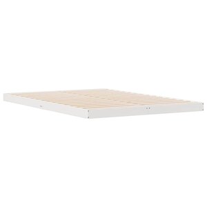 vidaXL Cadre de lit surélevé Blanc 140 x 220 cm Bois de pin massif