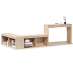 vidaXL Table de chevet avec bureau 232 x 122 x 75 cm Bois de pin massif
