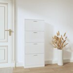 vidaXL Armoire à chaussure Blanc brillant 59x17x150 cm Bois ingénierie