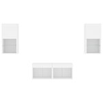 vidaXL Meuble TV muraux 4 Pièces avec lumières LED blanc
