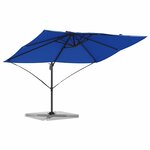 vidaXL Parasol Roma à Bras Déporté Bleu et Noir 352 x 251 x 260 cm