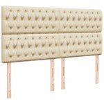 vidaXL Sommier à lattes de lit avec matelas Crème 200x200 cm Tissu