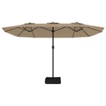 vidaXL Parasol de jardin à double tête avec LED taupe 449x265 cm