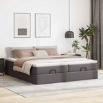 VidaXL Cadre de lit ottoman avec matelas gris 200x200 cm similicuir