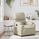 vidaXL Fauteuil de massage inclinable crème similicuir