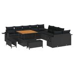 vidaXL Ensemble de canapé de jardin 13 Pièces Noir polyrotin