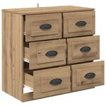vidaXL Buffet Chêne artisanal 70 x 35 5 x 67 5 cm Bois d'ingénierie