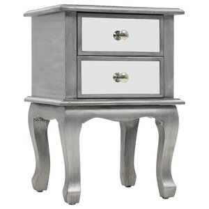 vidaXL Table de chevet miroir MDF et verre 34 5 x 30 x 50 cm