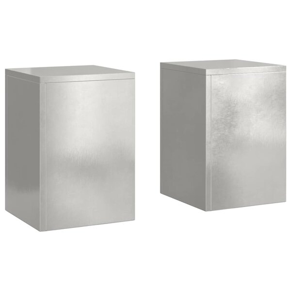 vidaXL Supports pour plantes 2 Pièces Argent 24 x 24 x 35 cm