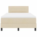 vidaXL Lit à ressorts avec matelas Crème 120 x 200 cm tissu